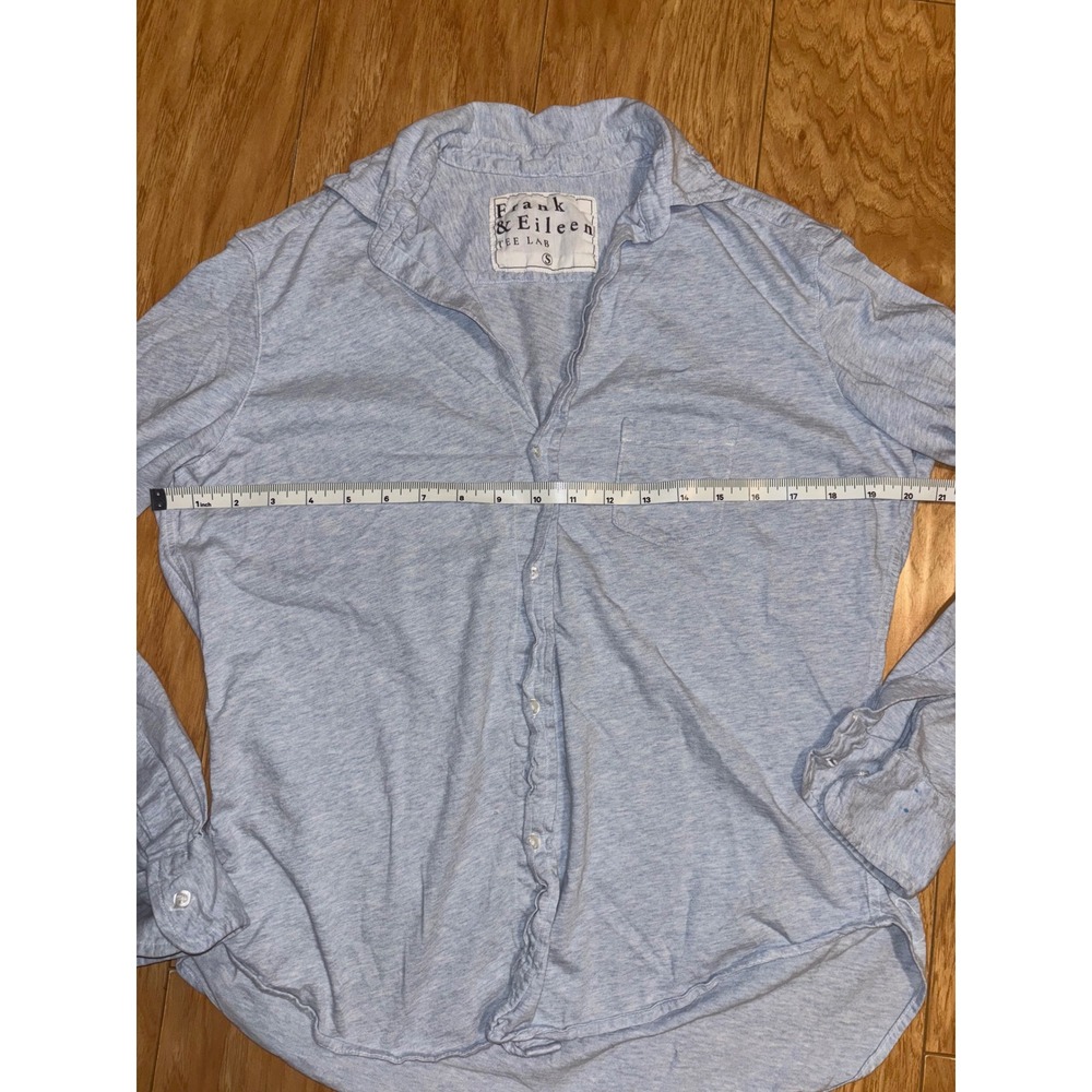Frank & Eileen Tee Lab 100% Cotton Button-Down Shirt Small Heather Blue *FLAW - Picture 10 of 12